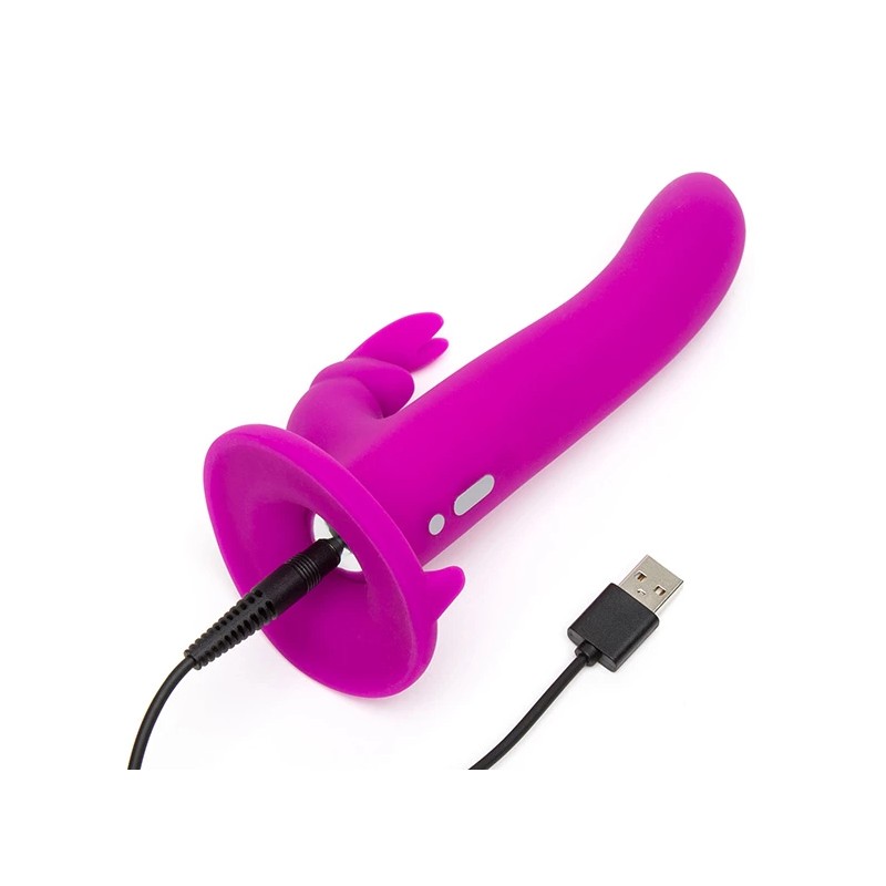 Strap-on z penisem - Happy Rabbit Vibrating Strap-On Harness Set Purple